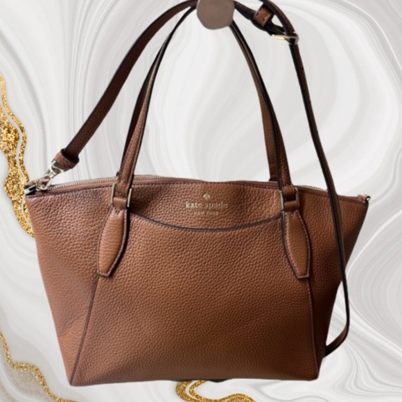 Kate Spade Monica Satchel, Brown Pebble Leather - Picture 9 of 10